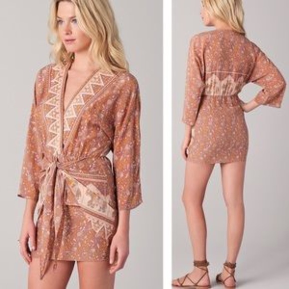 SOLD. Winter Kate Jaya Vintage Silk Elephant Print Mini Dress - Picture 2 of 7